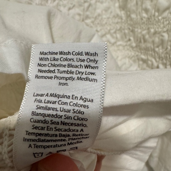 Free Assembly Tank Womens Snow White Ruffle Trim Square Neck Smocked Top-Size XL - Picture 4 of 5